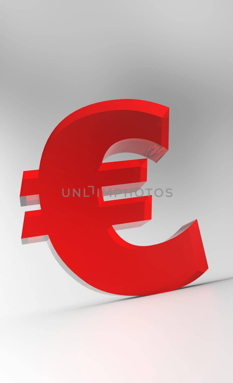 Big Euro Symbol - Red Glass