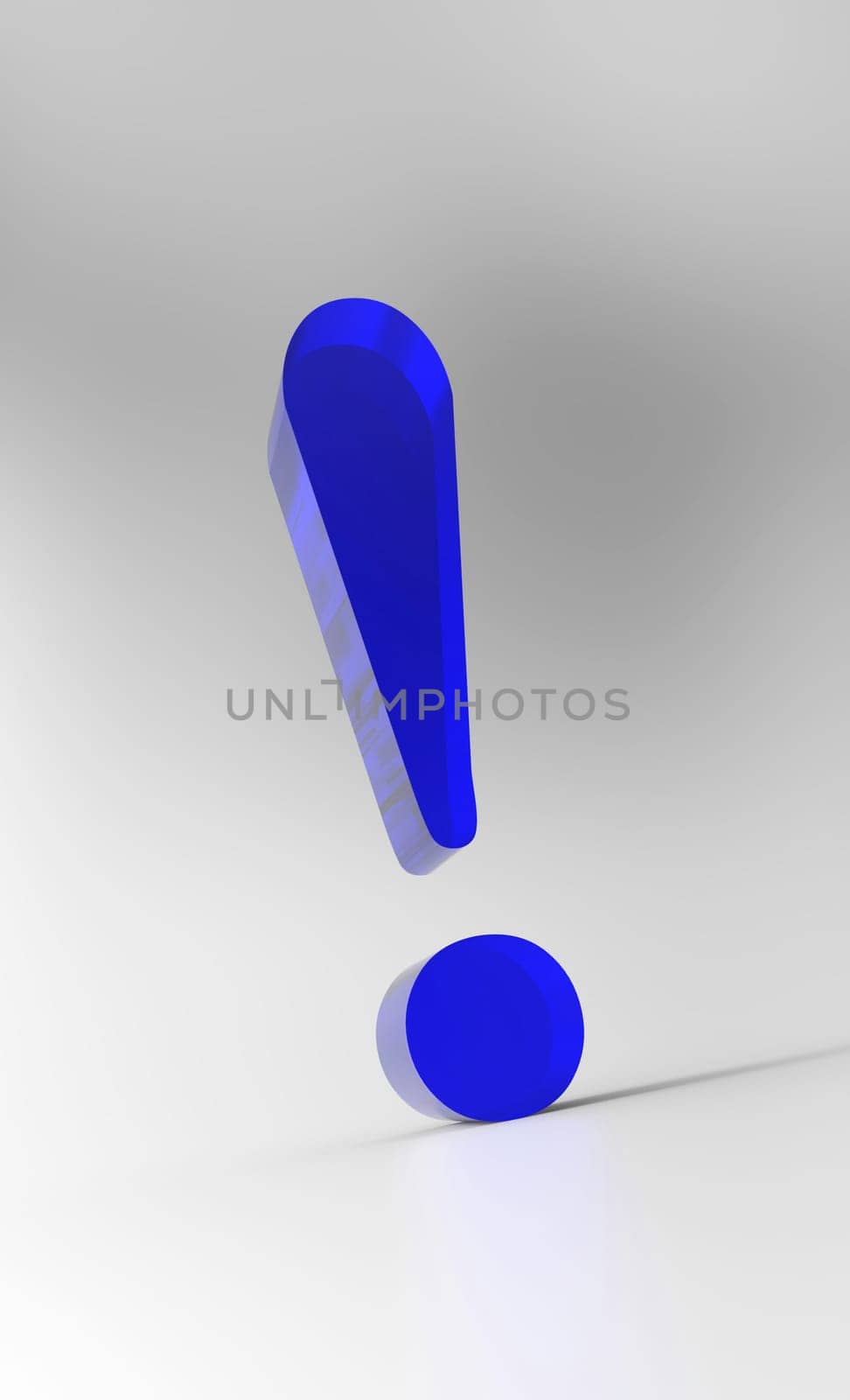 Big Exclamation Mark - Blue Glass