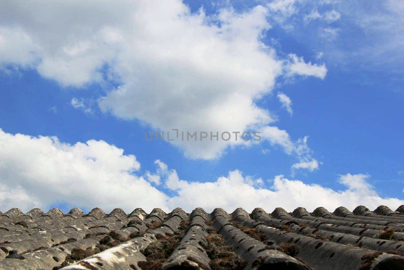 Old roof with sky background