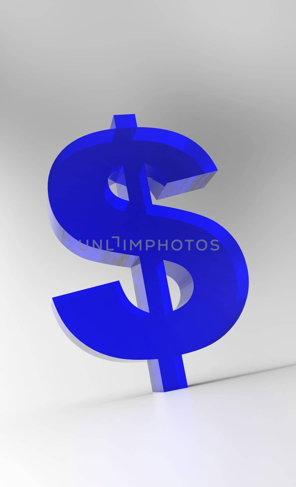 Big Dollar Symbol - Blue Glass