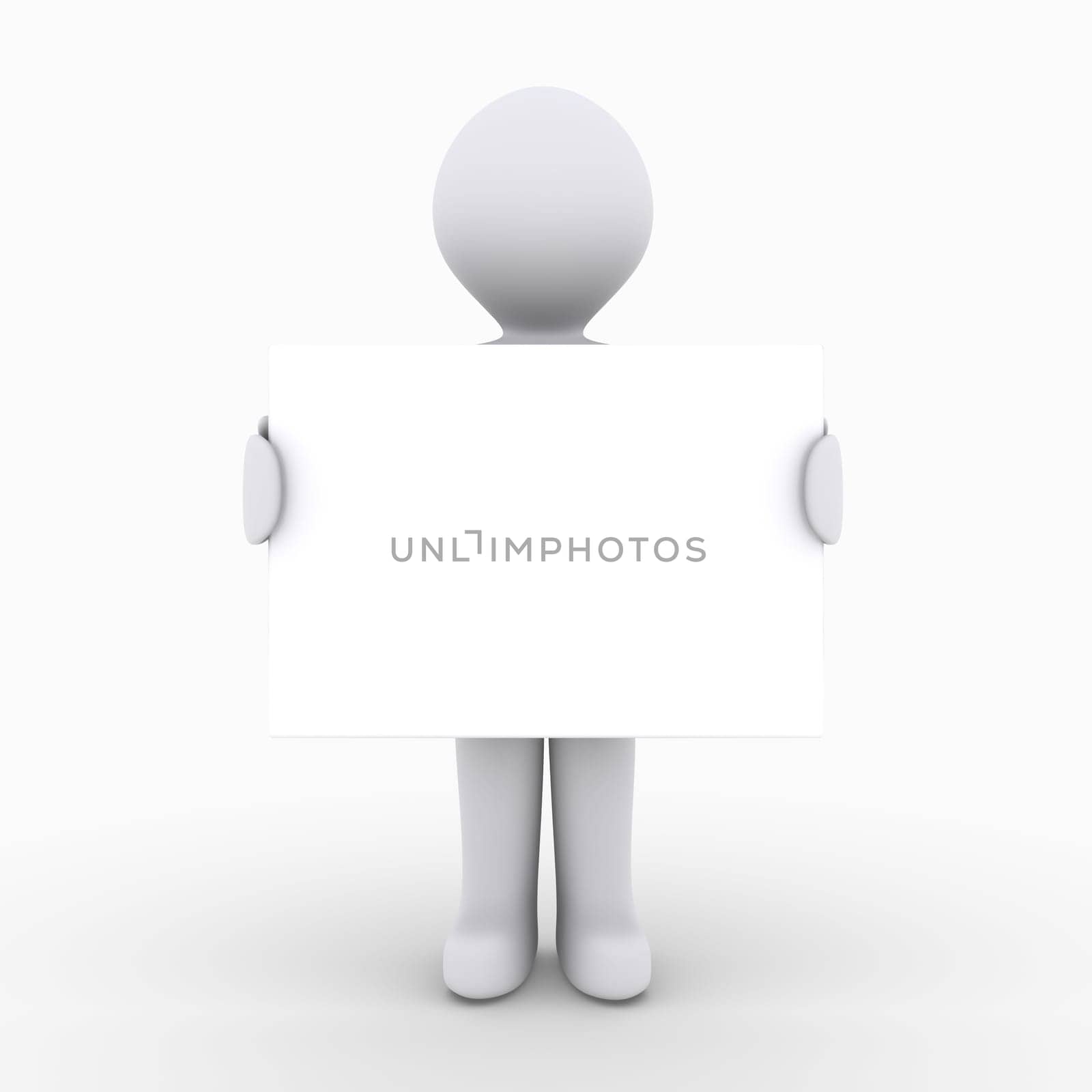 3d person is holding a blank sign