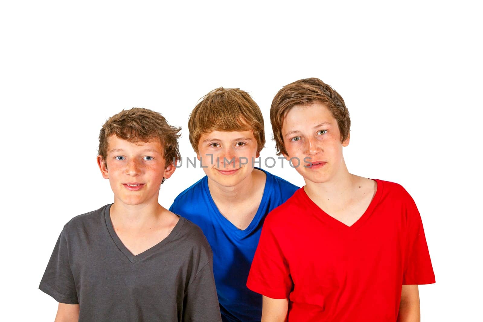 three happy friends enjoy life