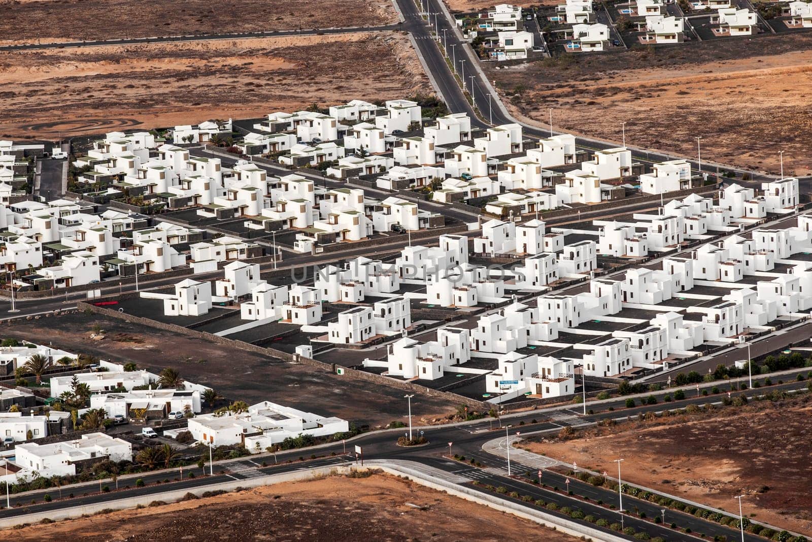 settlement of new houses all in same style