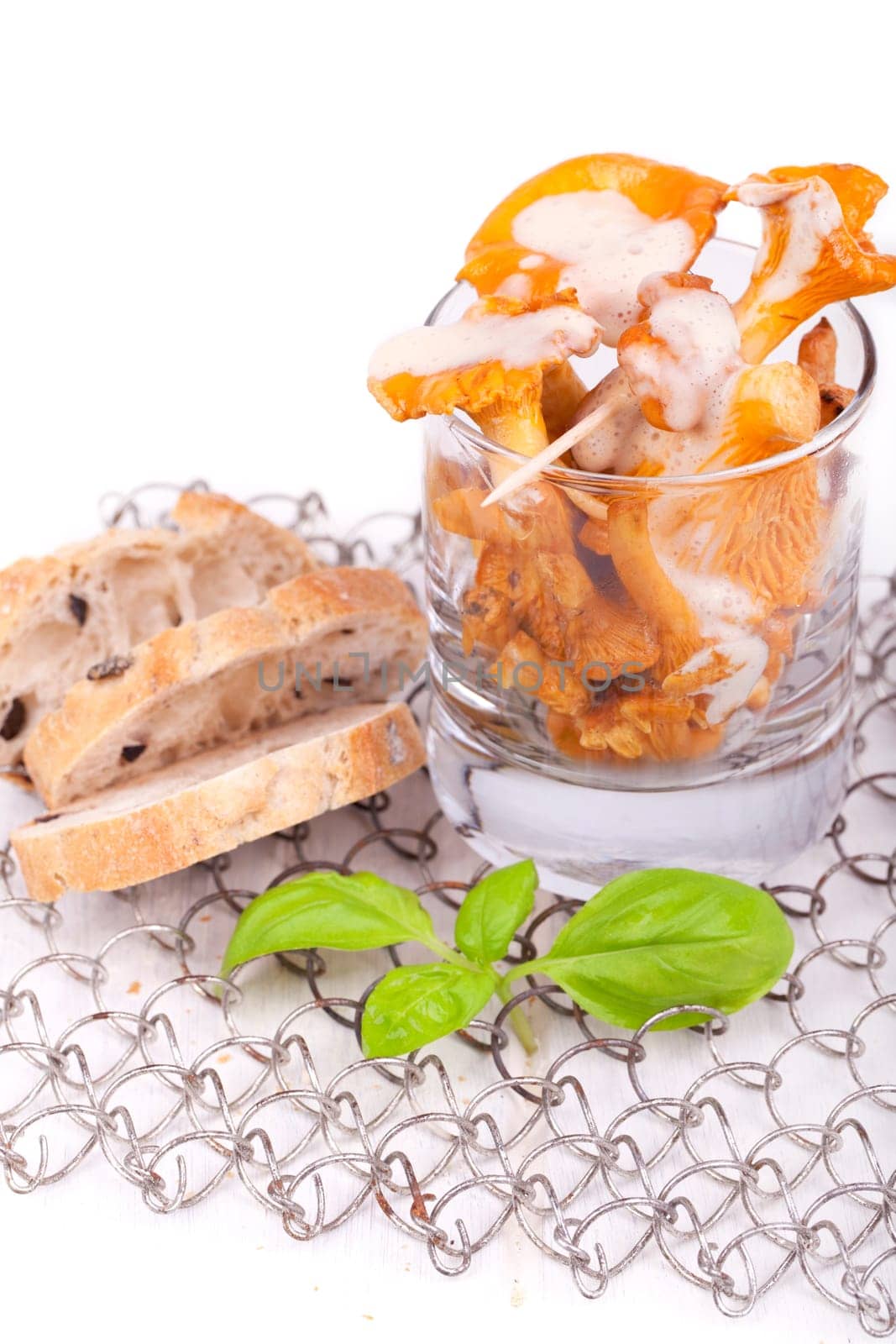 Chanterelles prepared in a jar