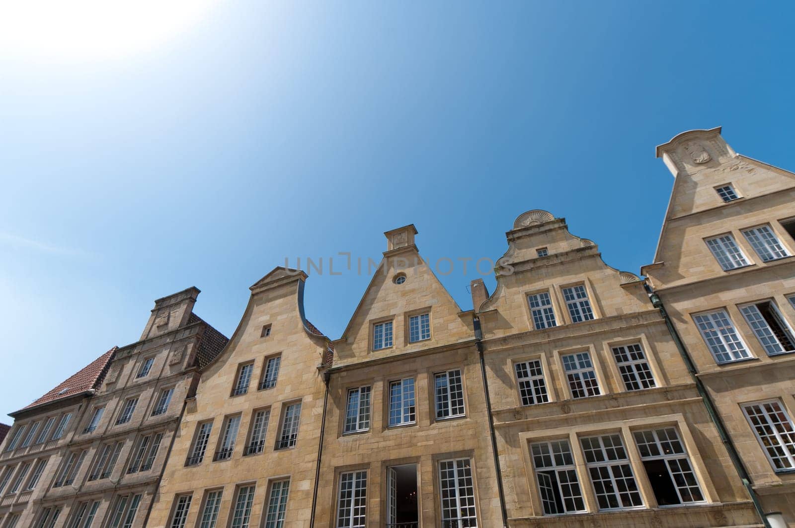 old monumental facades at the famous Prinzipalmarkt in Munster, Germany