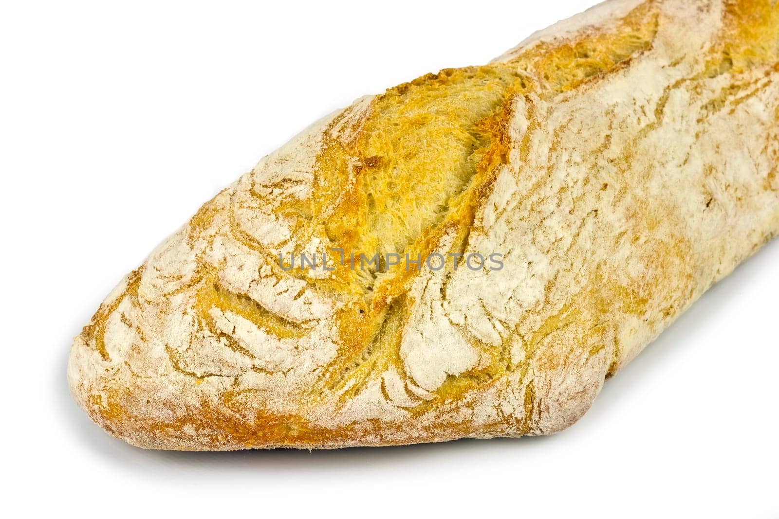 rye bread loaf isolated on white background