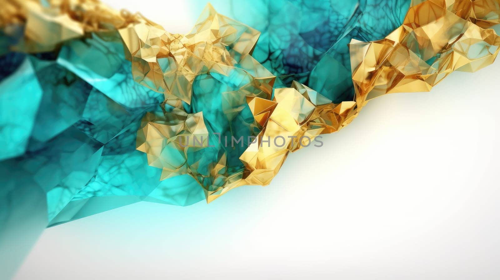 Abstract watercolor artwork mixed with buzzy geometric shapes for background of social media banner generative AI image