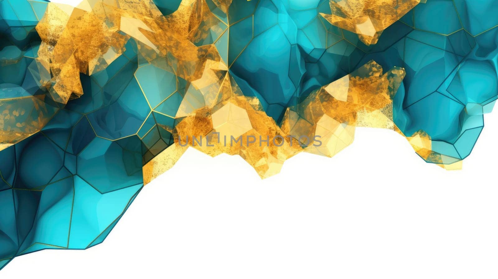 Abstract watercolor artwork mixed with buzzy geometric shapes for background of social media banner generative AI image