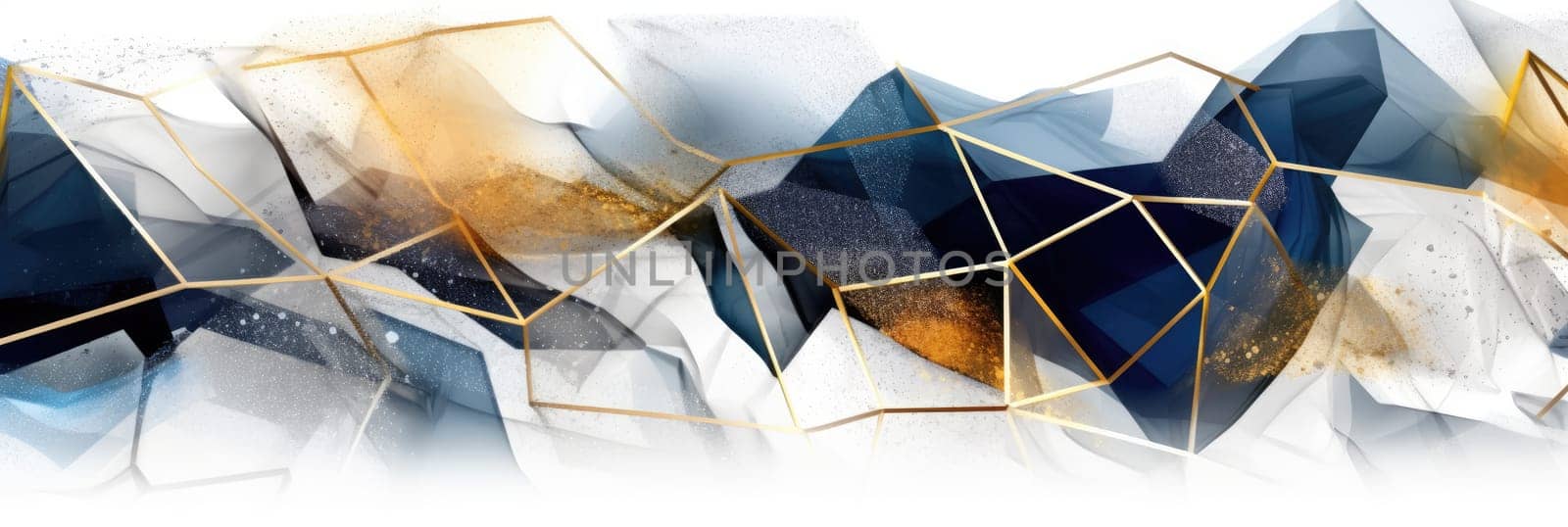 Abstract watercolor artwork mixed with buzzy geometric shapes for background of social media banner generative AI image