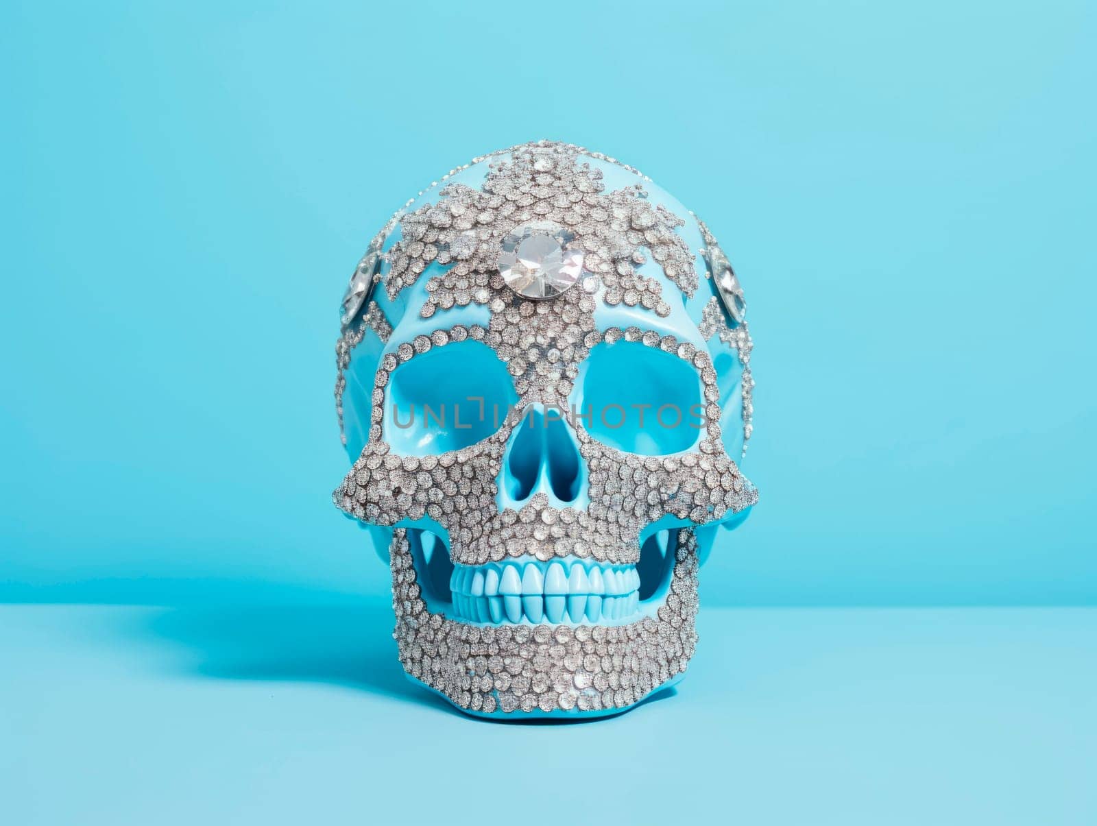 The sugar loaf skull is made of shining rhinestones. by Spirina