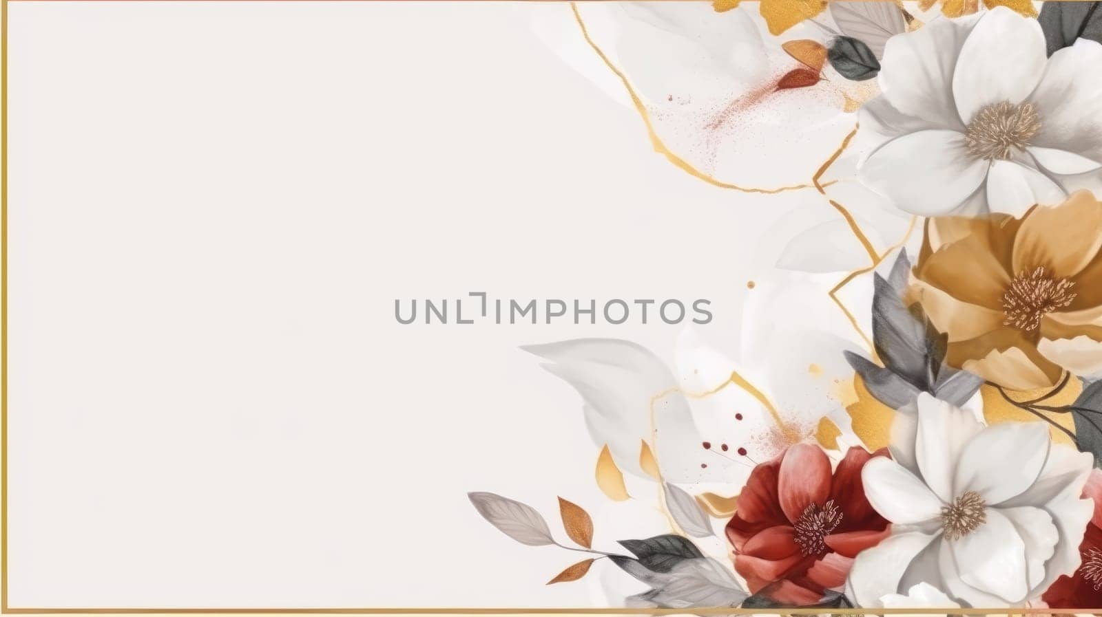 Watercolor abstract design for background of wedding or buzzy social media banner generative AI