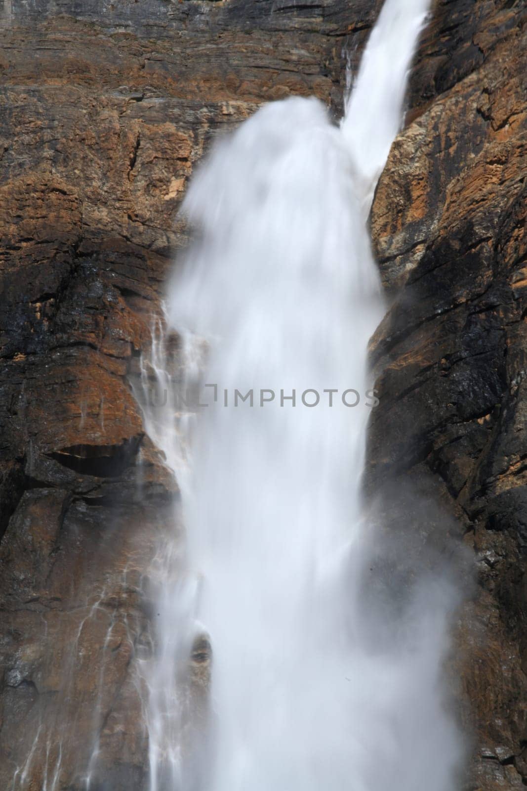 Time exposure of the Takkakaw waterfalls in Yoho National Park, British Columbia, Canada