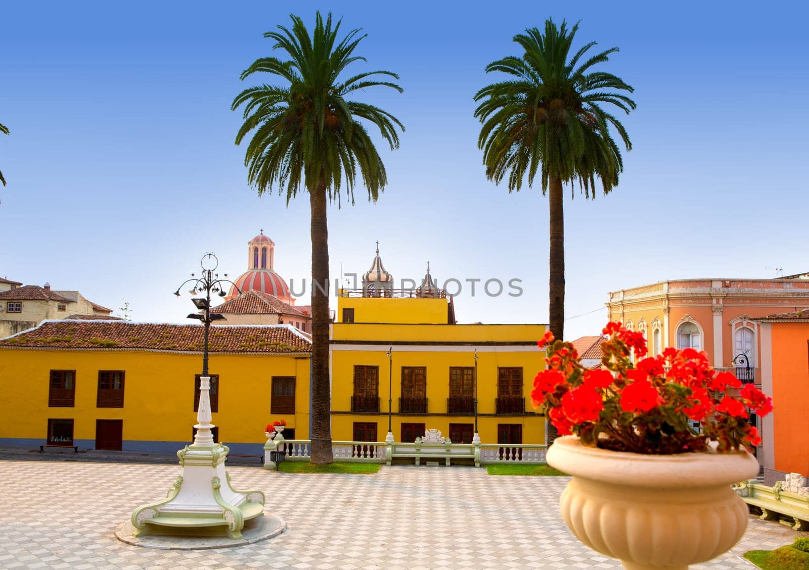 Ayuntamiento square in La Orotava Tenerife at Canary Islands