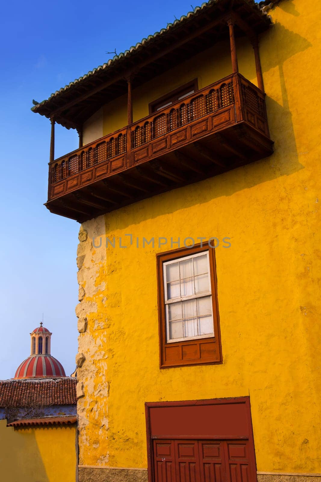 La Orotava Concepcion church red dome an village in Tenerife Canary Islands