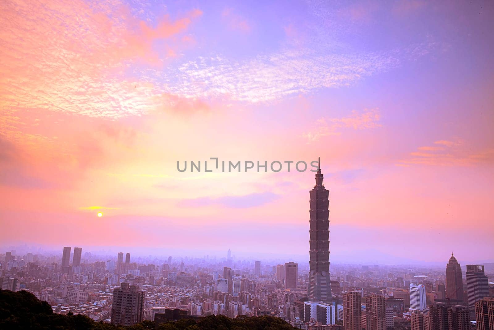 Taipei night scene with Taipei101