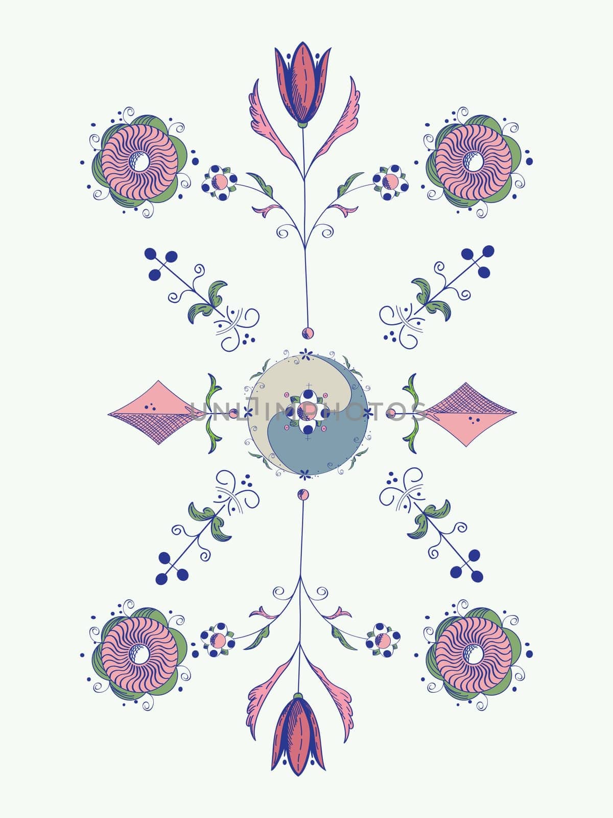 Tulip design, hand drawn sketch