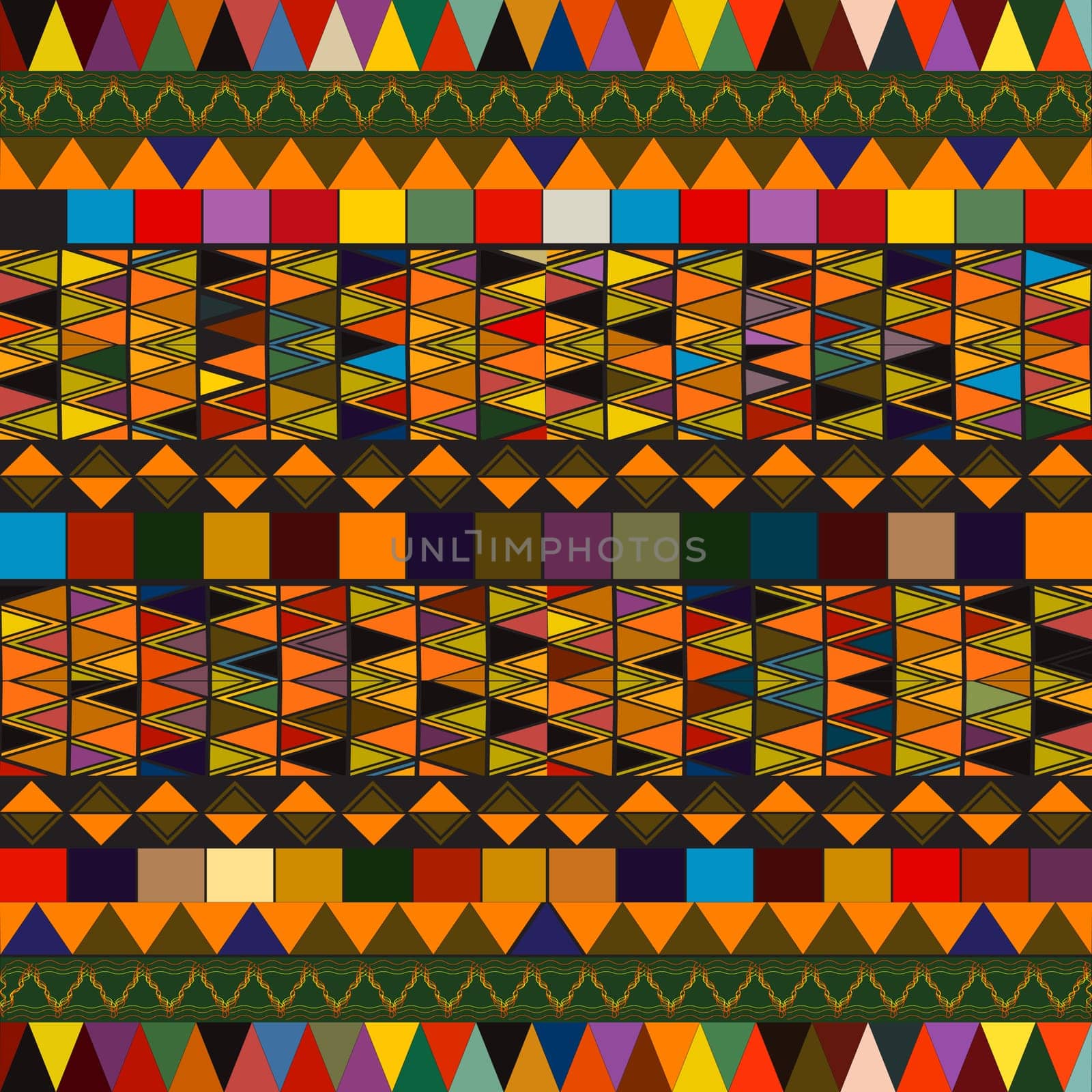 Decorative pattern with geometric shapes, retro background