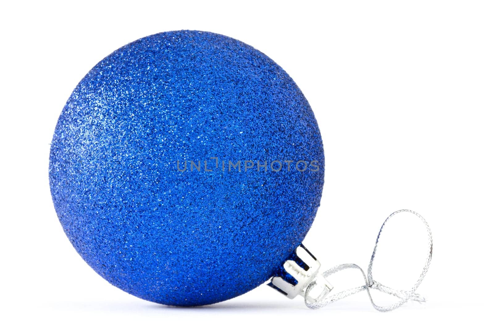 blue christmas bauble isolated on white background