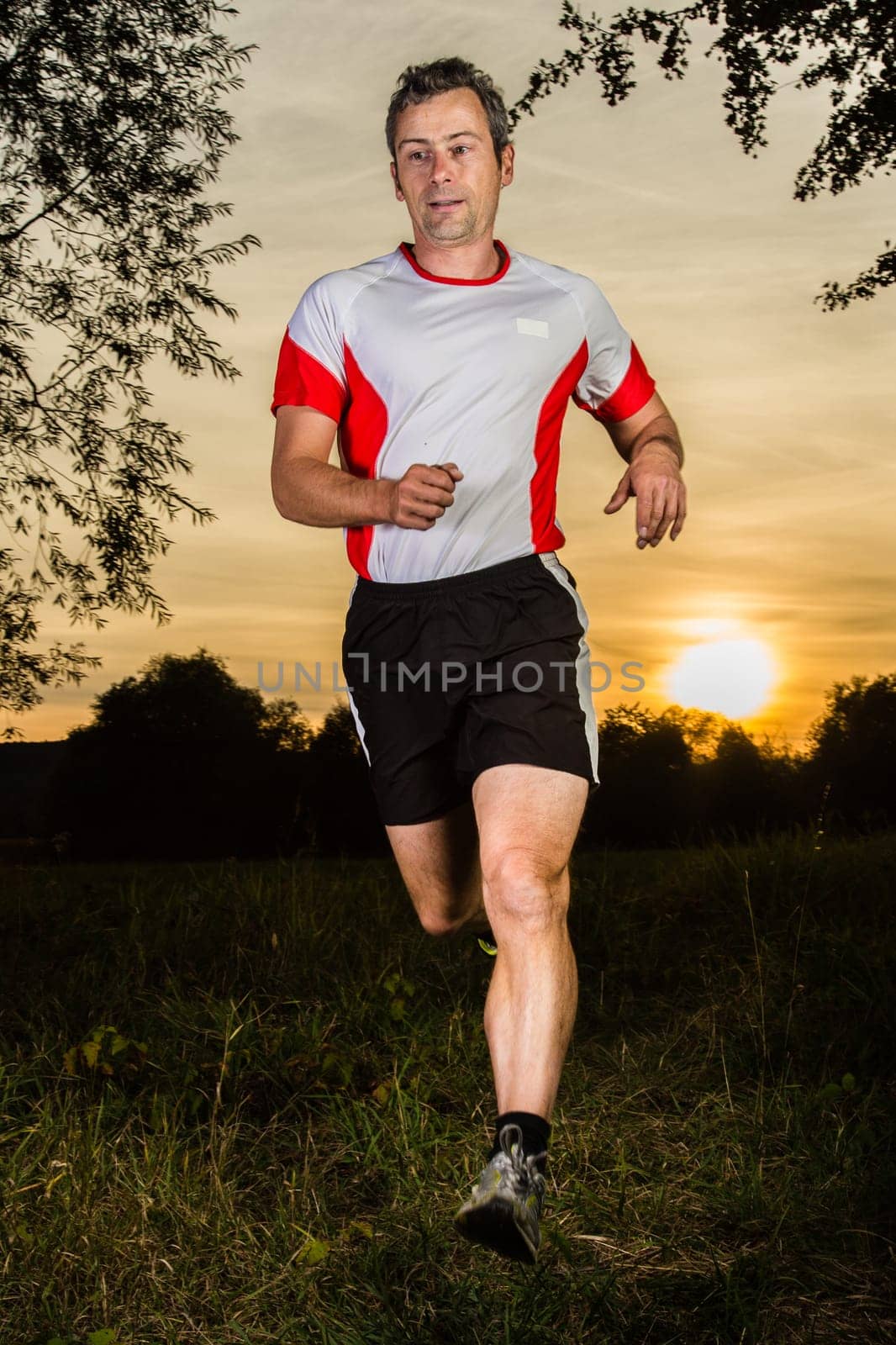 Joggers before sunset