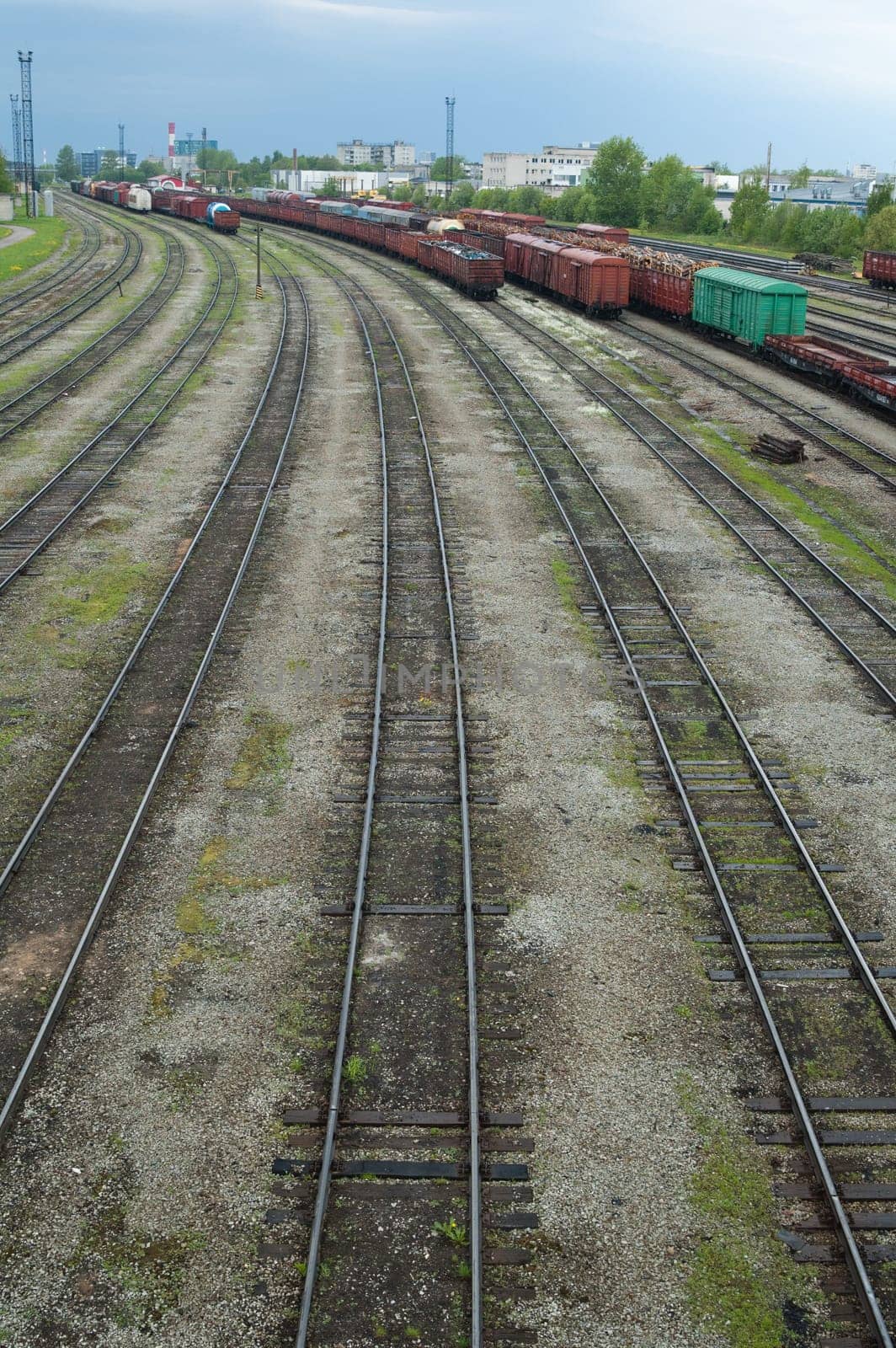 Railway rails leaving in a distance