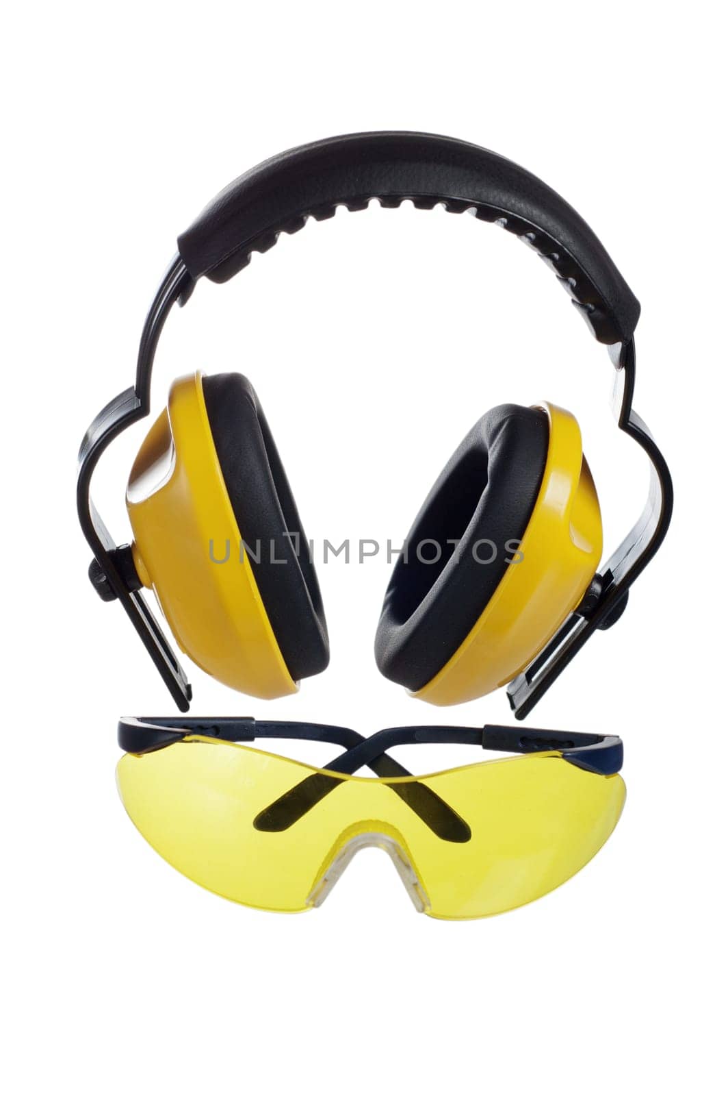 Standard construction safety equipment, it is isolated on white
