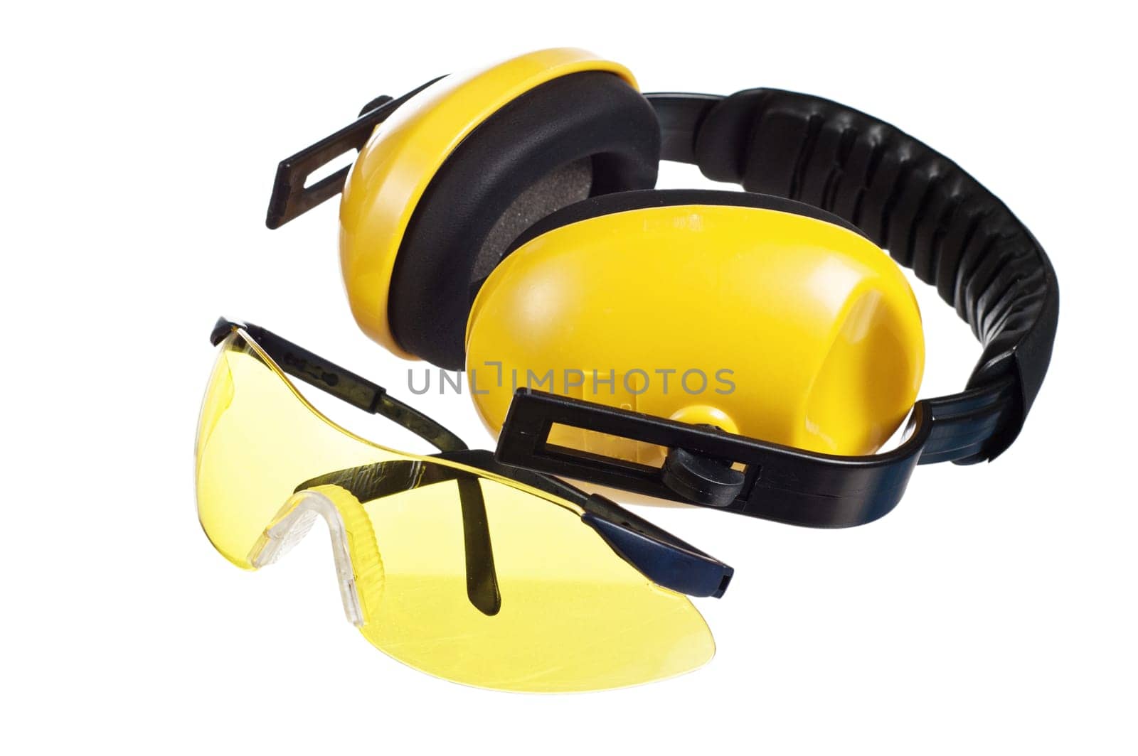 Standard construction safety equipment, it is isolated on white