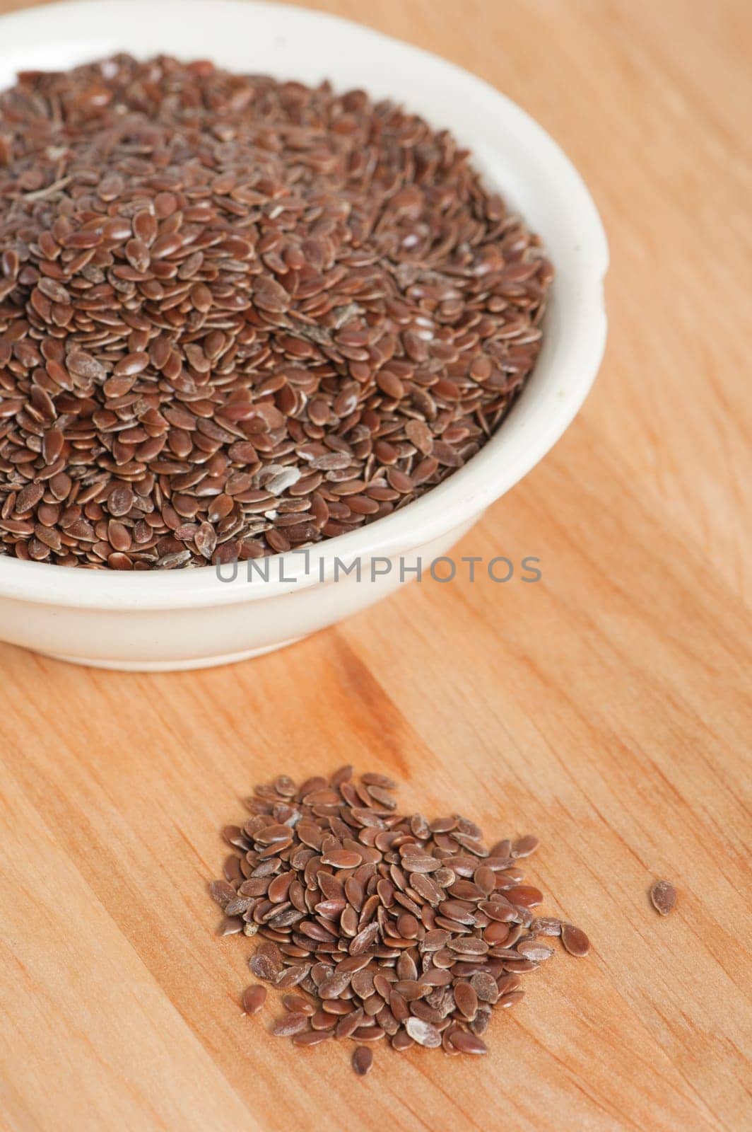 Close up of a pile of flaxseed