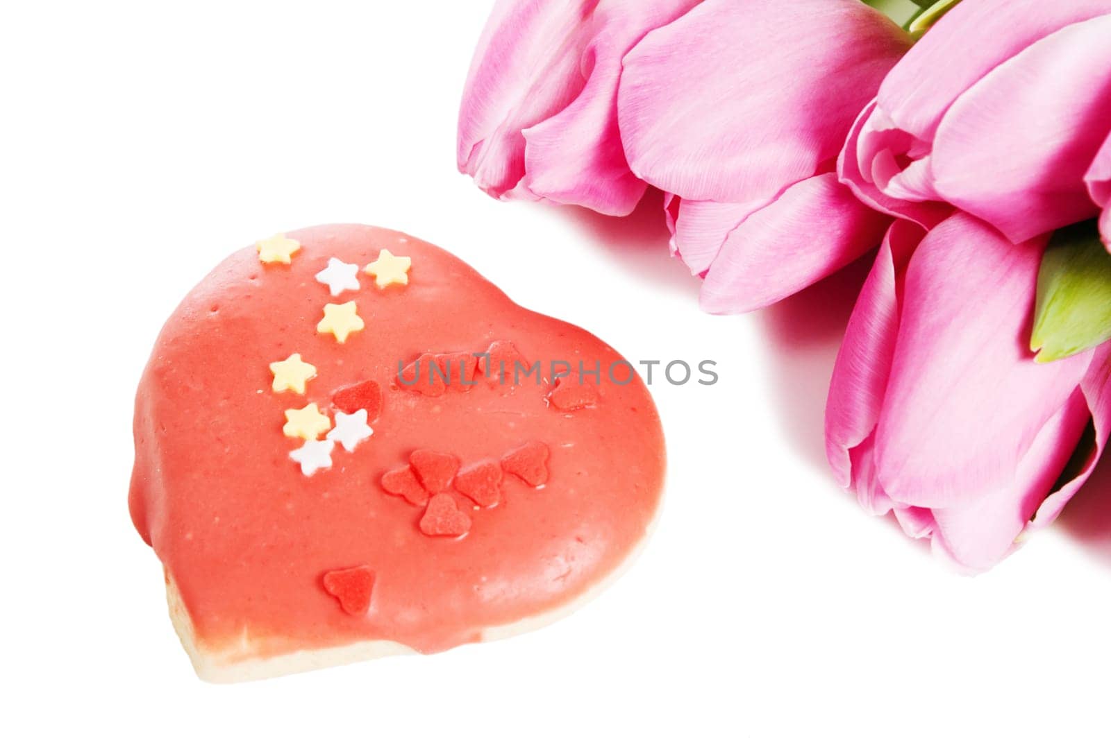 Pink tulips, it is isolated on white