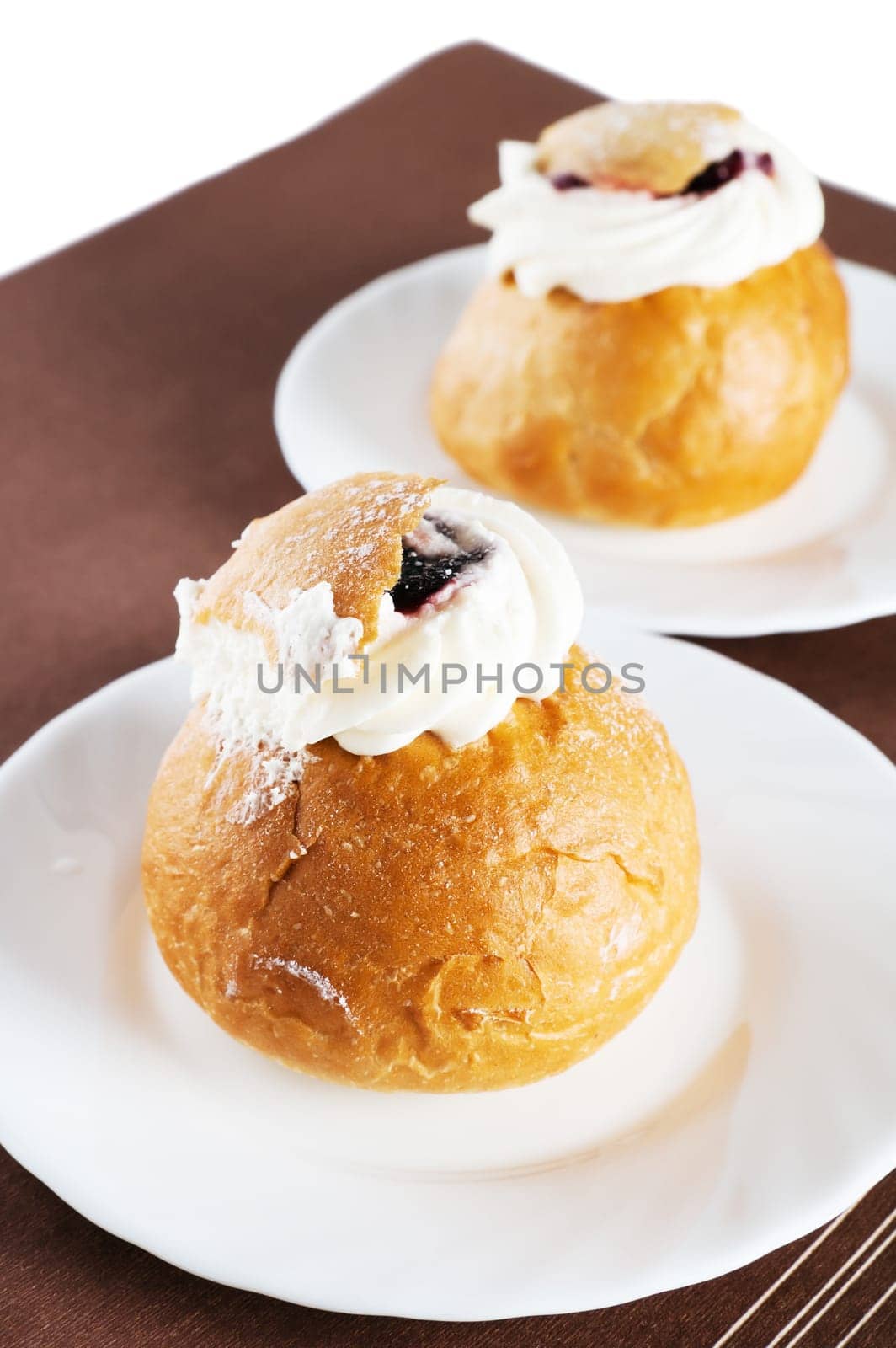 Rich rolls with a whipped cream,  easter bun
