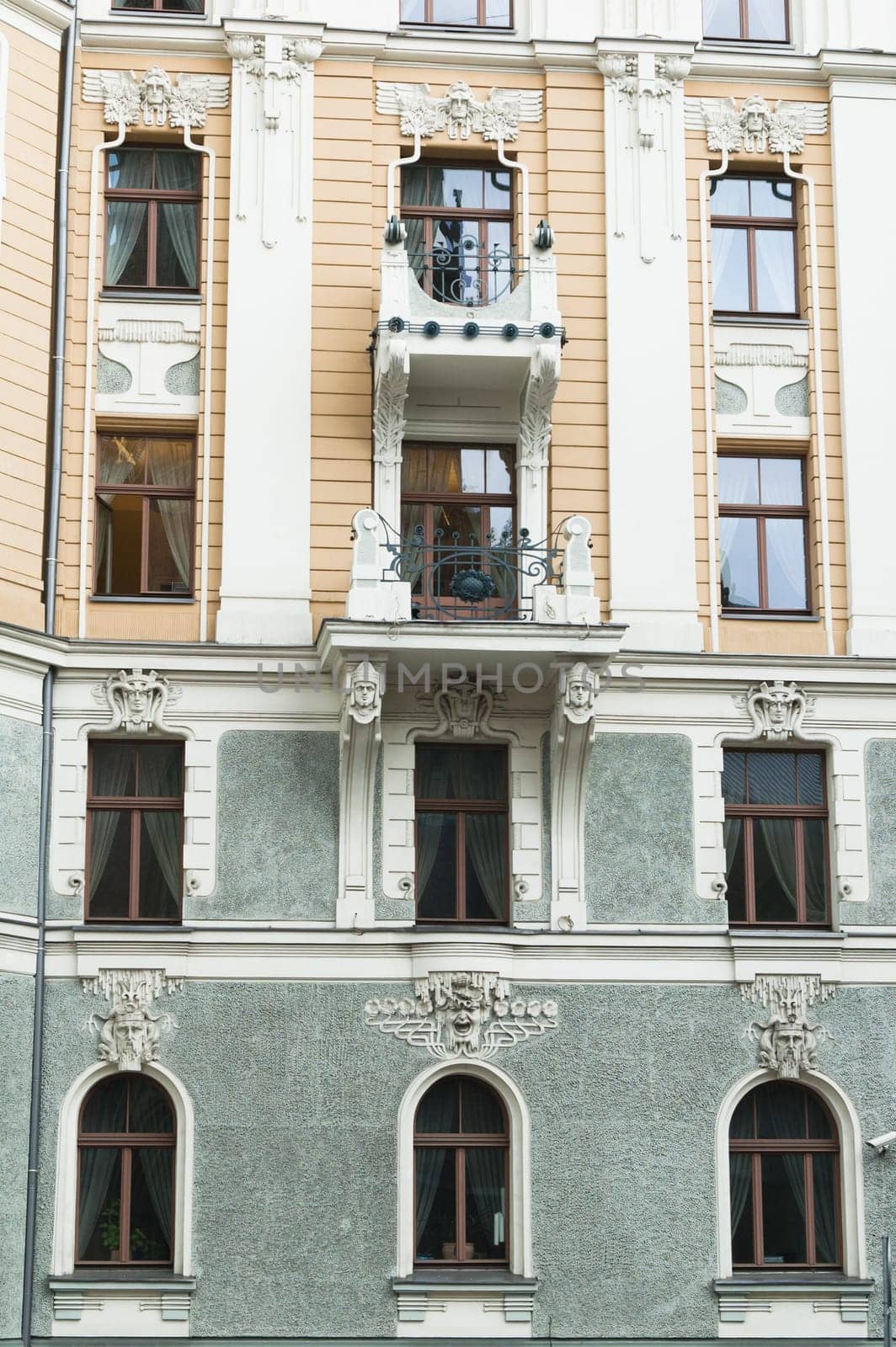 facade of the old building in Riga
