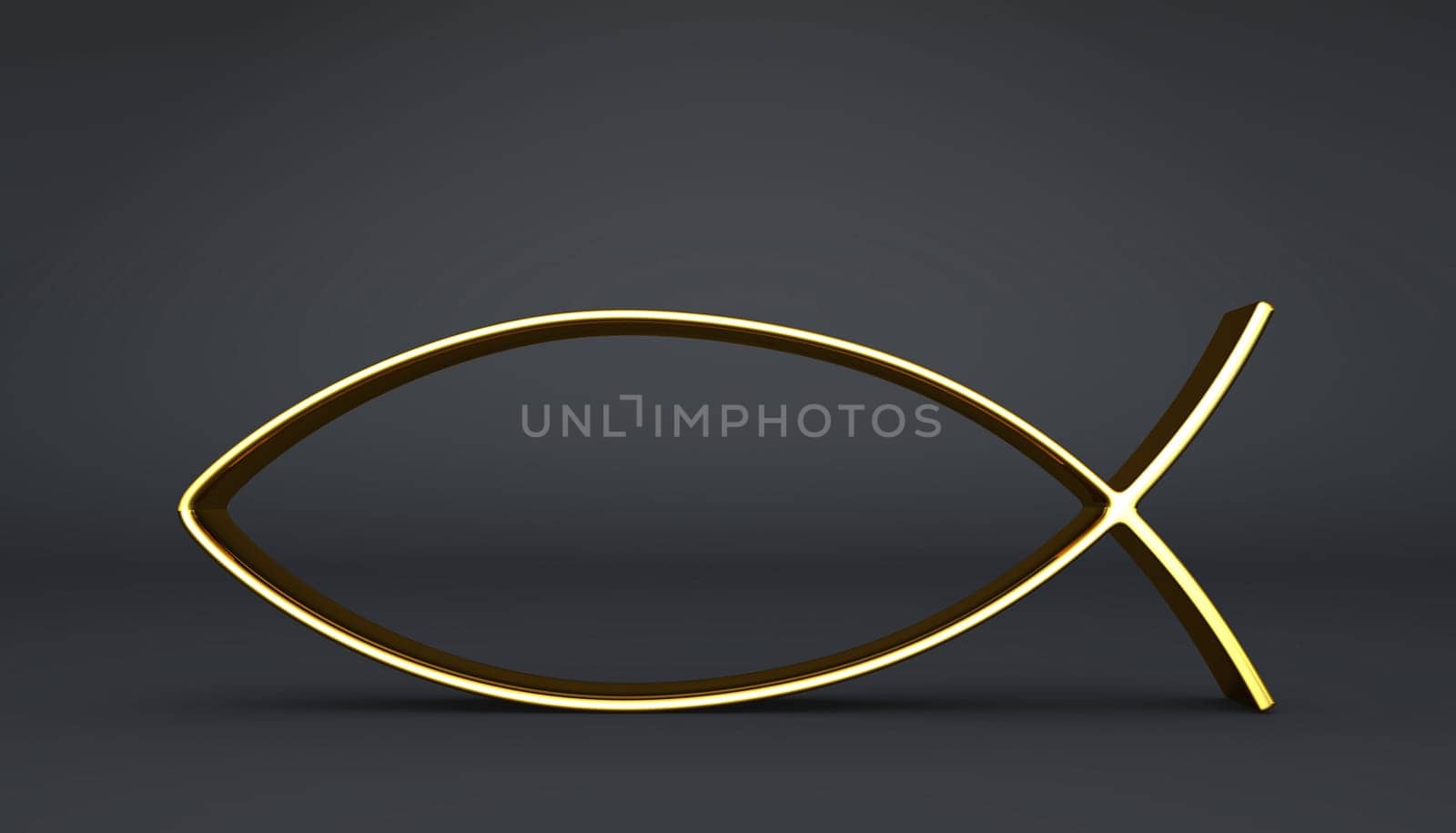 3D ICHTHYS Gold on Black 07