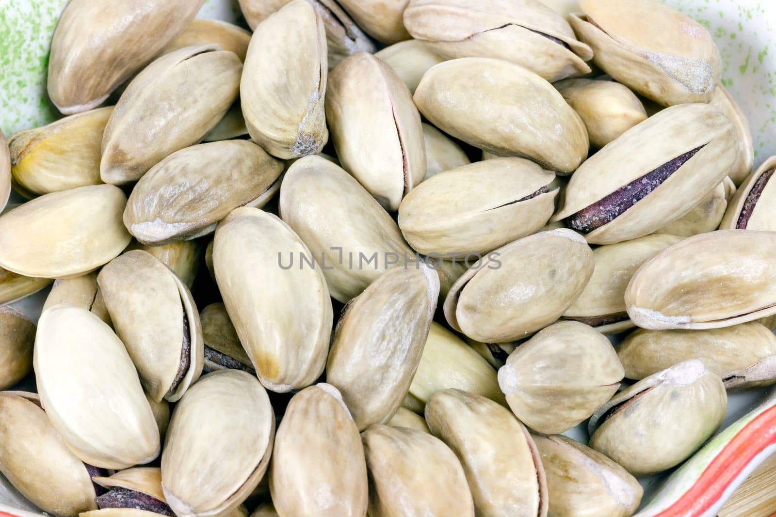 A heap of savory pistachio background texture