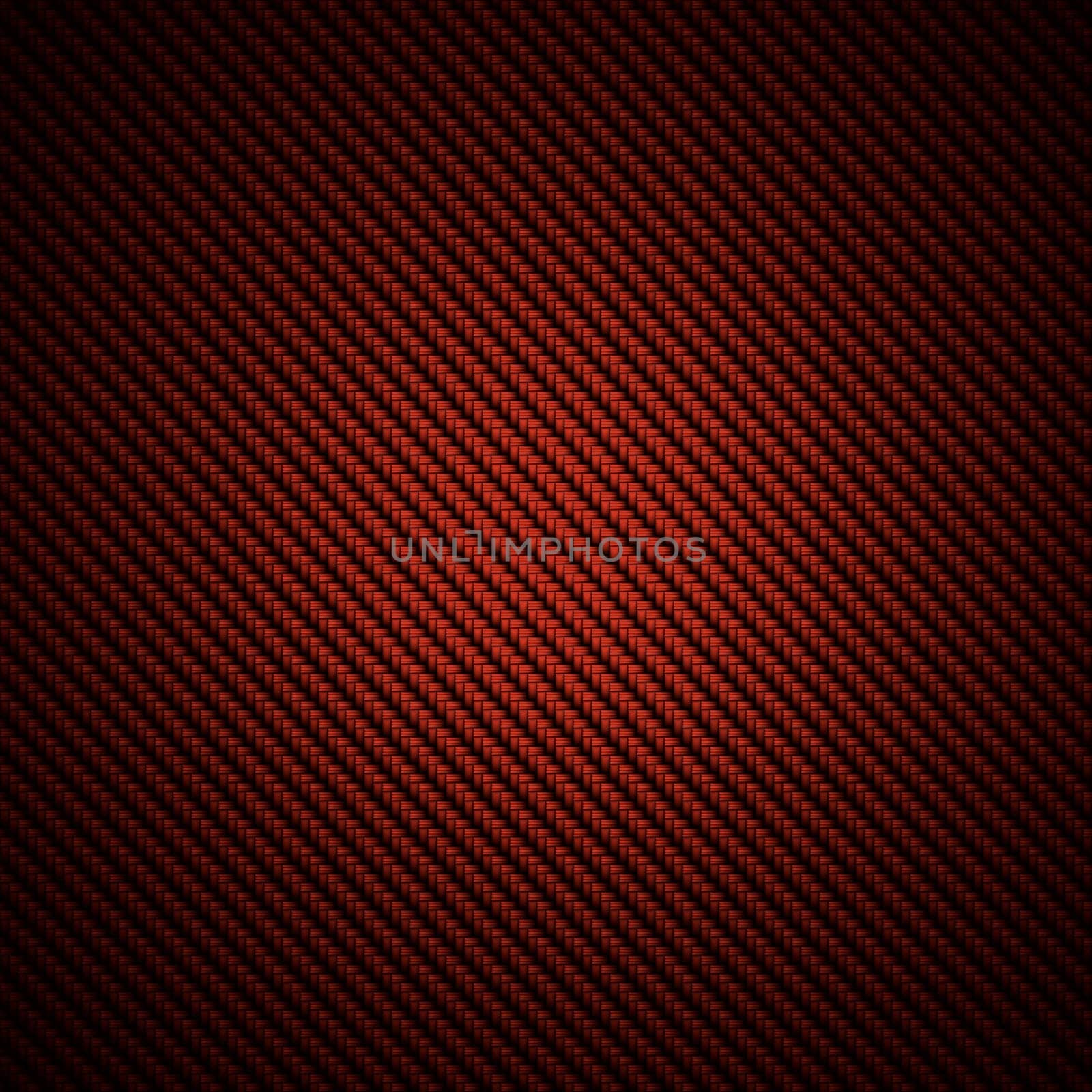 A realistic red carbon fiber weave background or texture