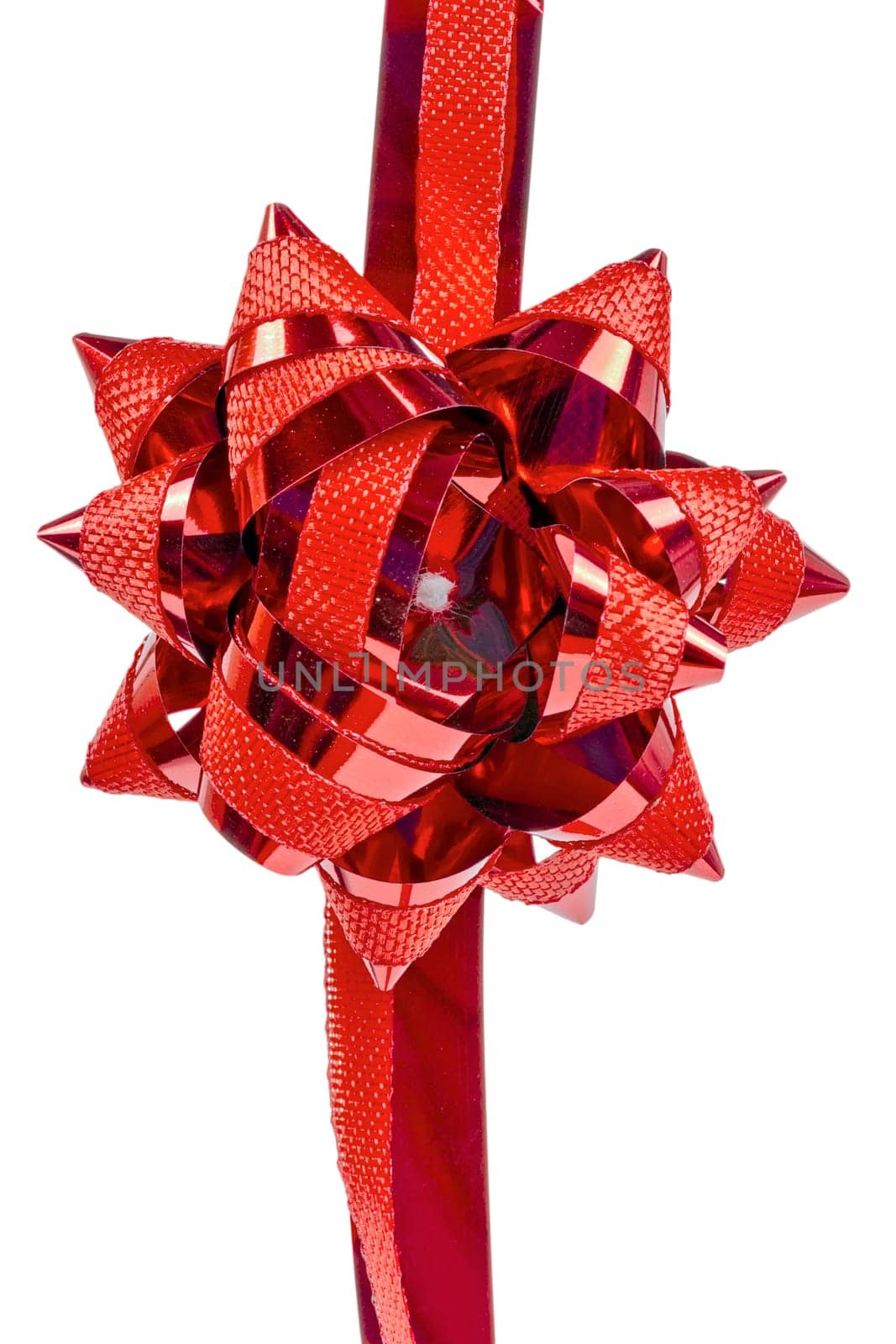 Macro flower ornament red, isolated on white background