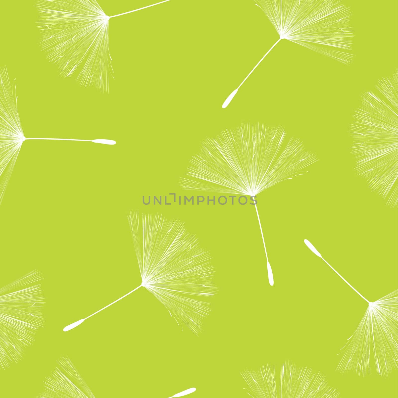 Seamless background illustration with flying dandelion seeds