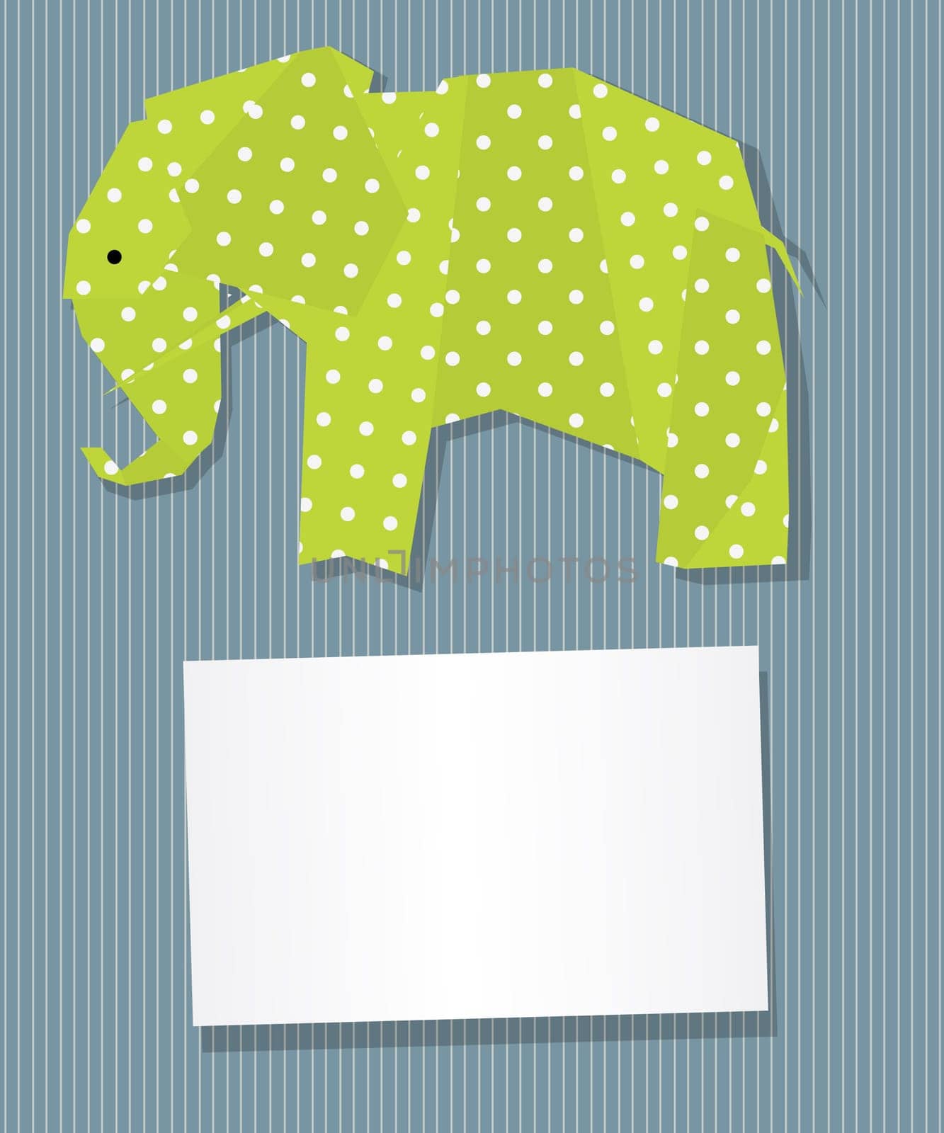 Decorative text card/invitation with collage Elephant