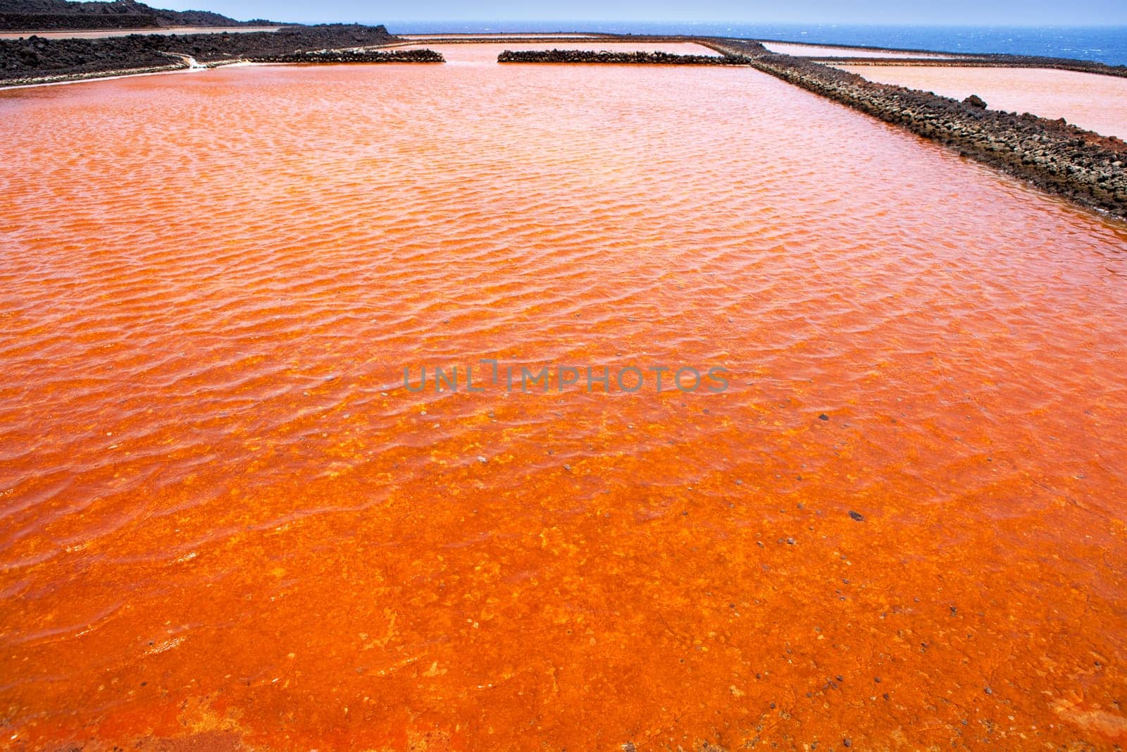 La Palma Salinas de fuencaliente red saltworks in Canary Islands