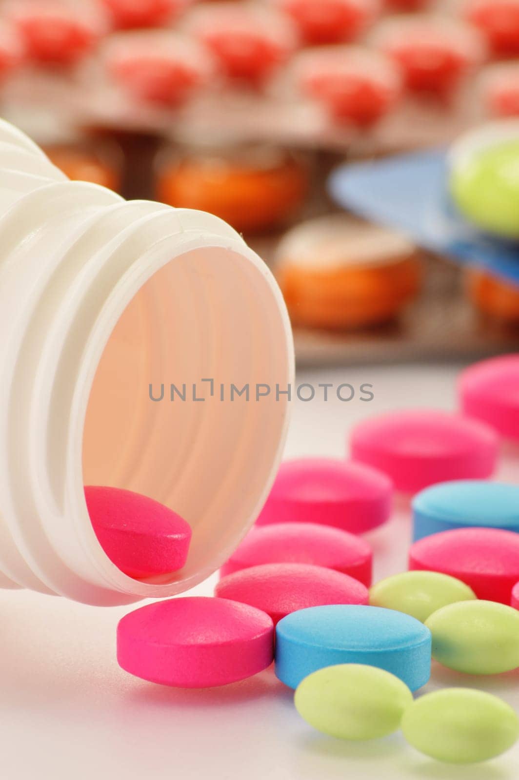 Composition with variety of drug pills and dietary supplements