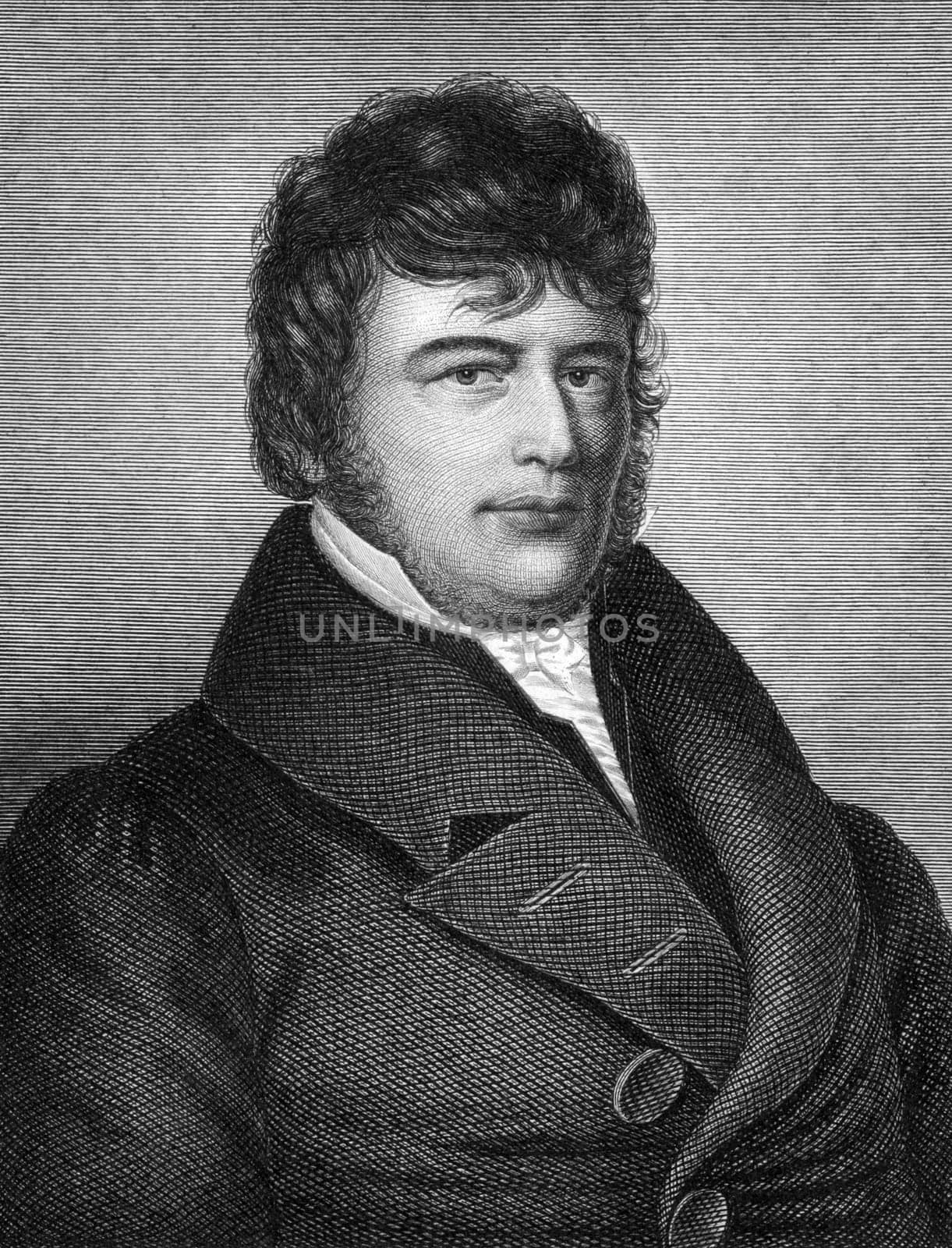Ernst Emil Hoffmann on engraving from 1859. Engraved by unknown artist and published in Meyers Konversations-Lexikon, Germany,1859.