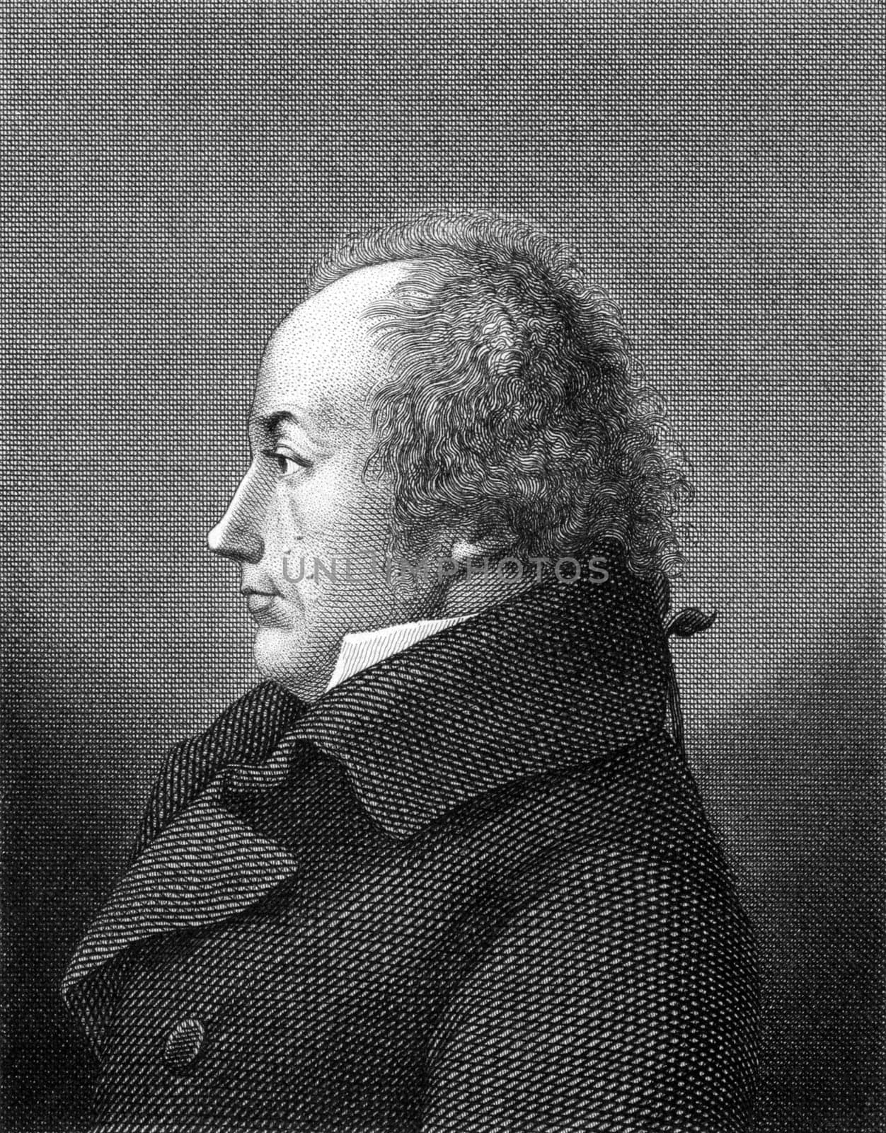 Franz Joseph Gall (1758-1828) on engraving from 1859. German  neuroanatomist and physiologist, pioneer in the study of the localization of mental functions in the brain.Engraved by unknown artist and published in Meyers Konversations-Lexikon, Germany,1859