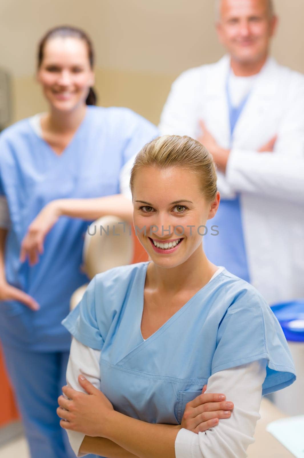 Portrait of professional dental staff at the stomatology clinic