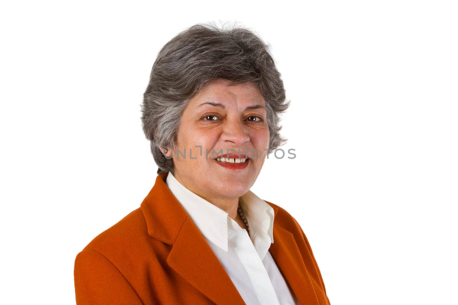 Senior boss isolated on white background