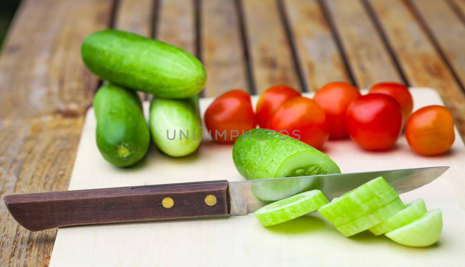 sliced cucumbers.