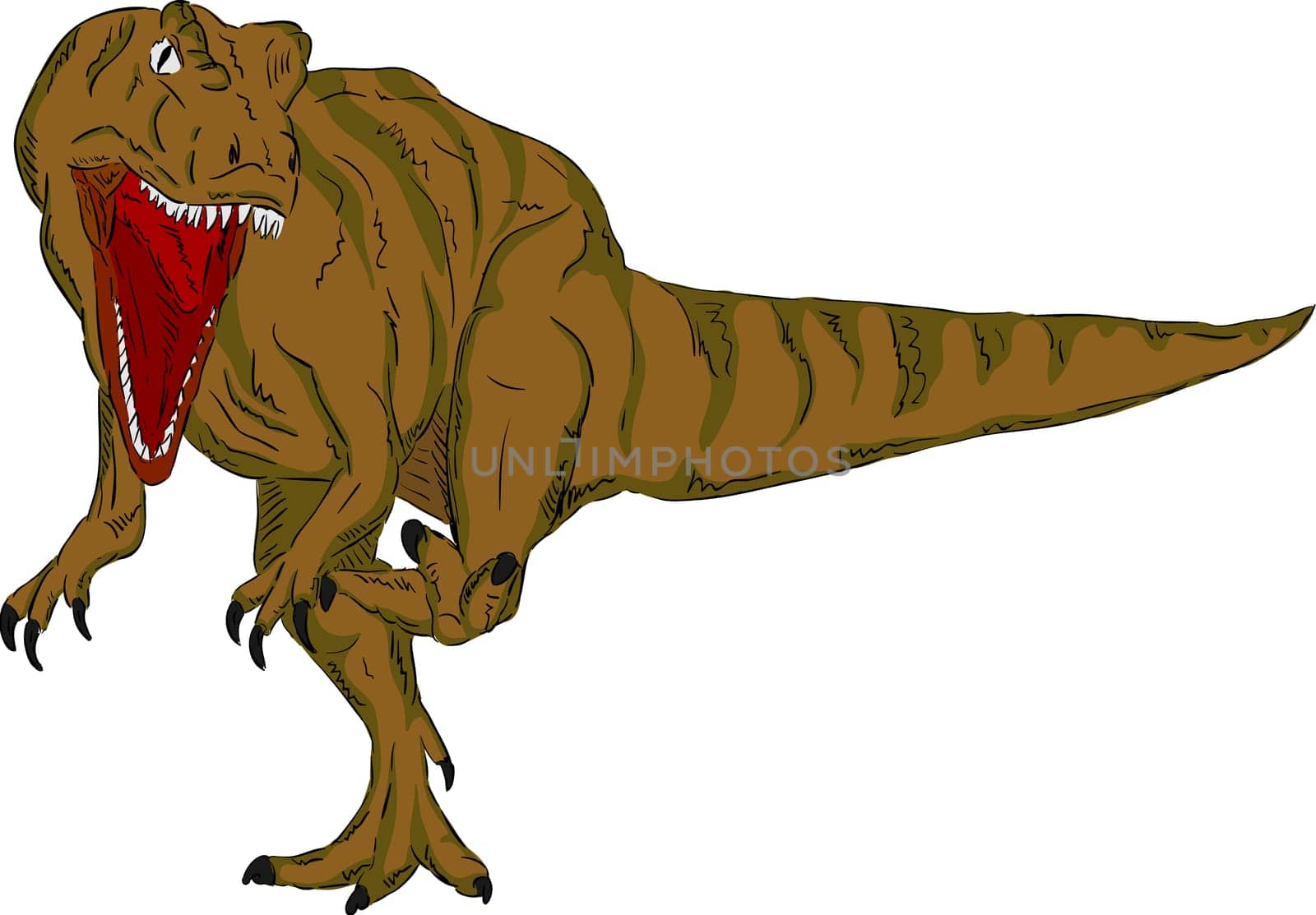 vector - dinosaur attacking, isolated on background