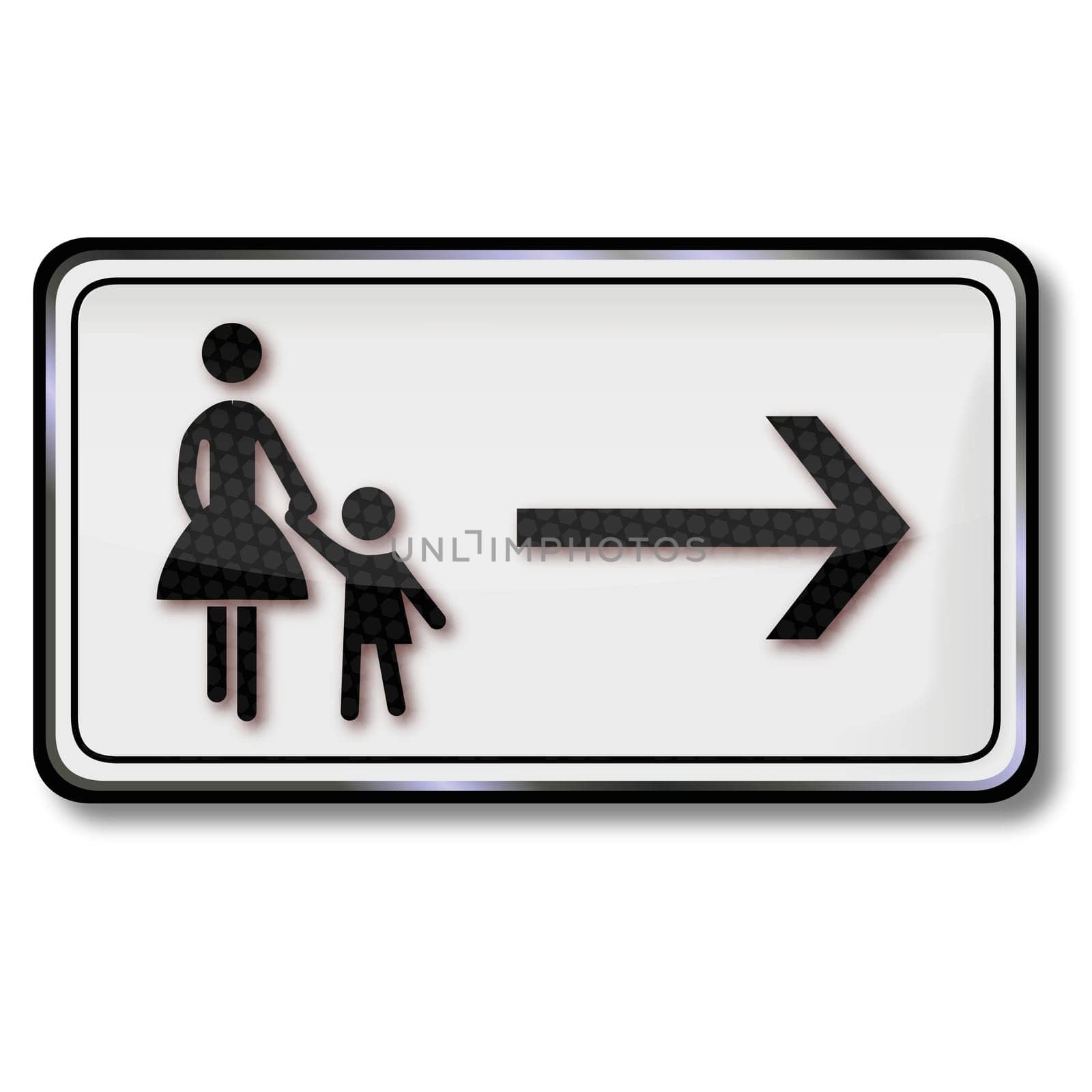 Traffic sign pedestrian path