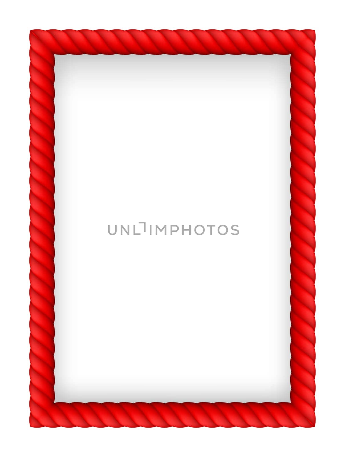 Red Rope Border. Illustration on white background