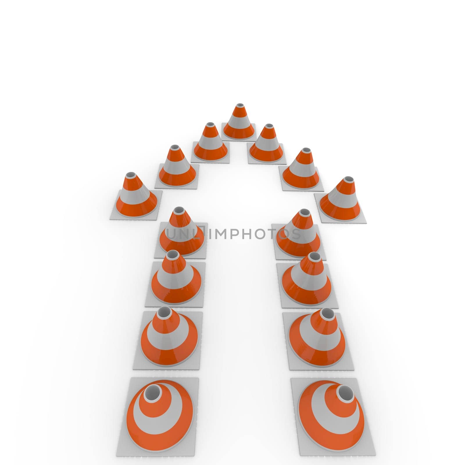 Arrow of pylons,3d concept under construction