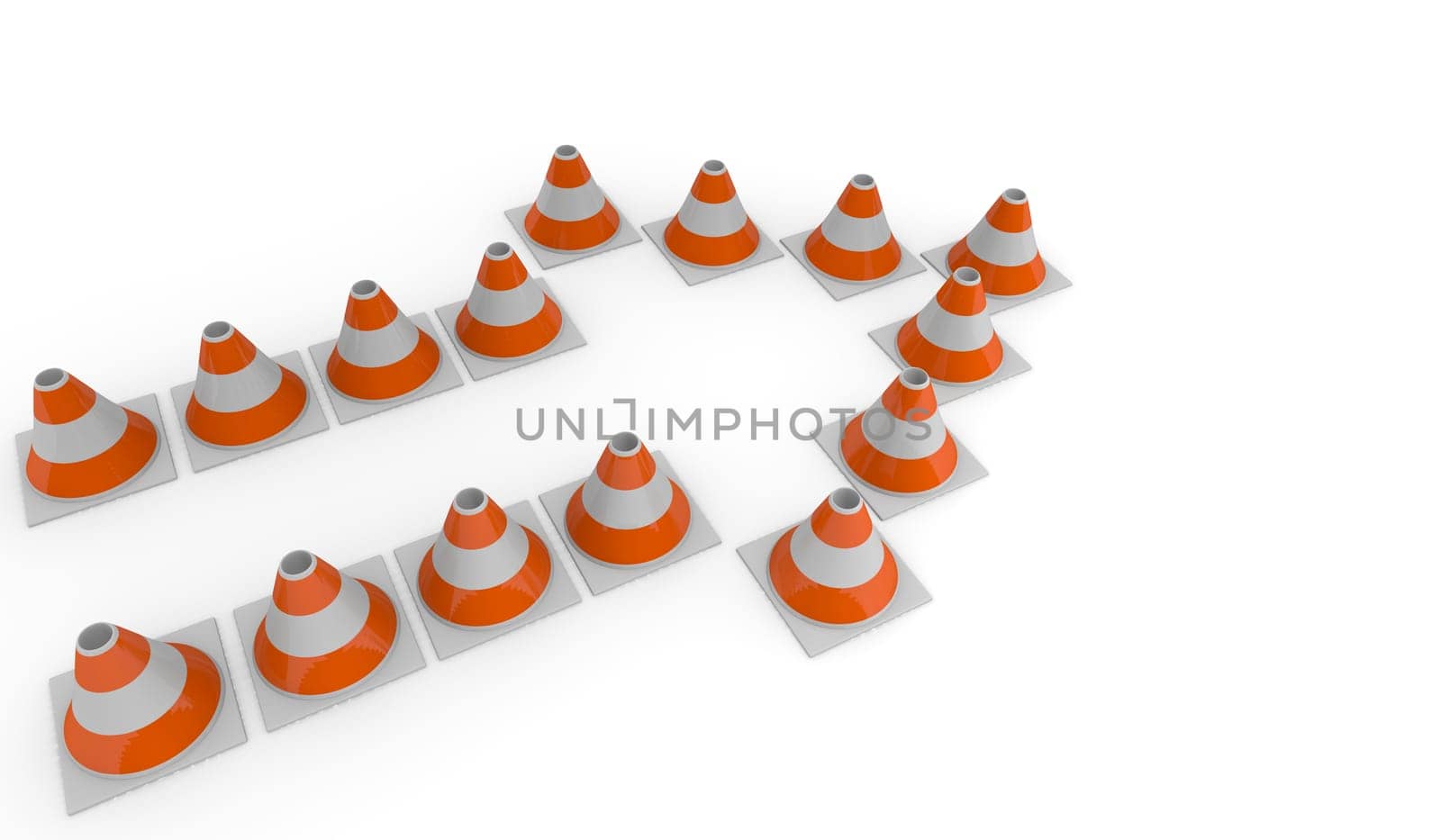 Arrow of pylons,3d concept under construction