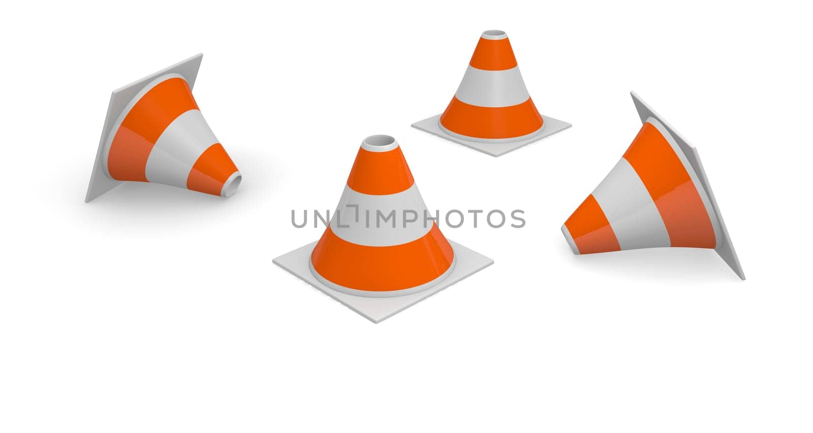 Pylons on a white background