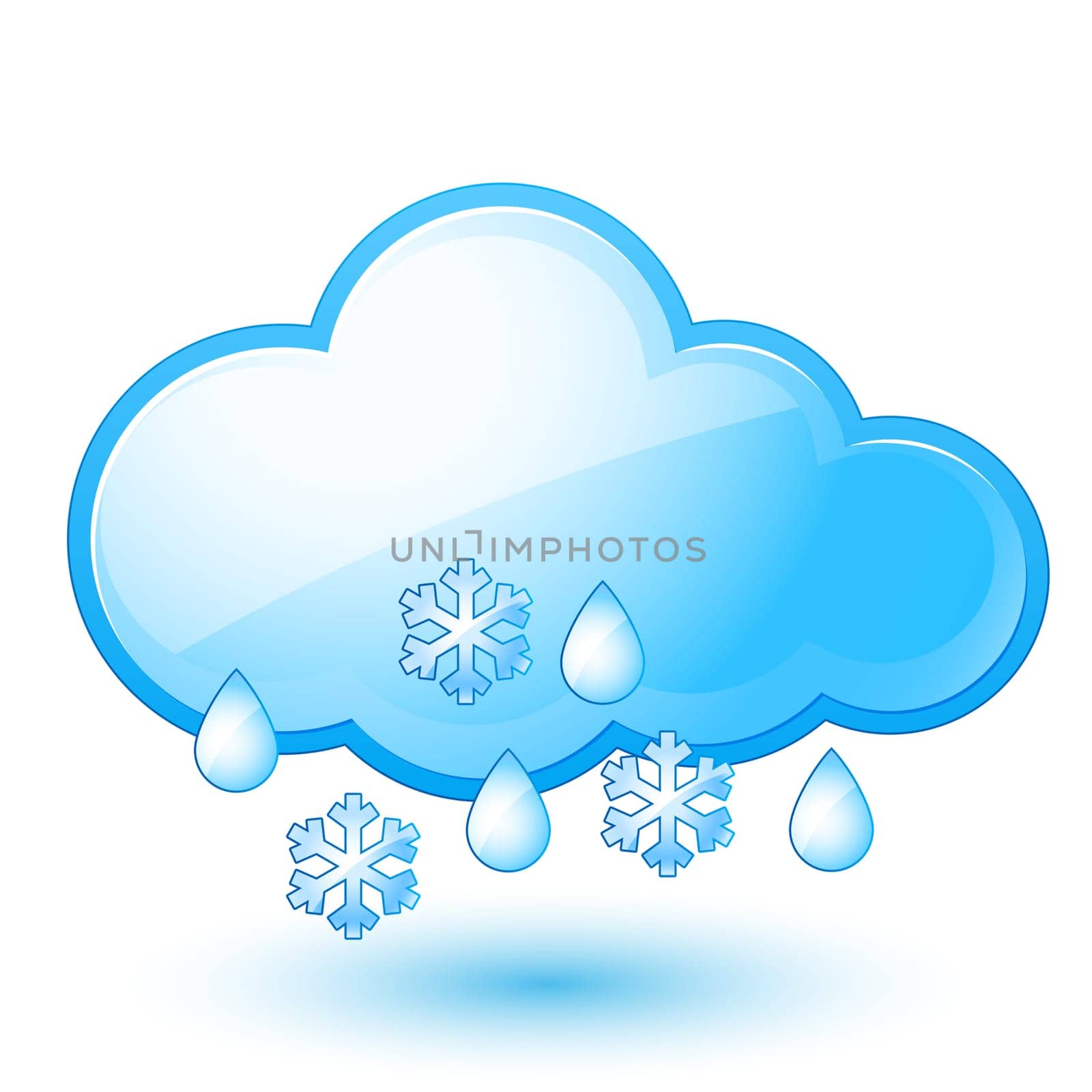 Single weather icon - Cloud with Snow and Rain